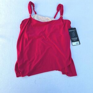 Miraclesuit Dazzle Tankini Top Grenadine Red Plus Size 20W Underwire 6518826W